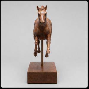 Handmade Wooden Horse Sculpture Carved Animal Figure Traditional Wood Handicraft for Living Room Tabletop <b>Decor</b> - Product Image 3