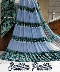 Sari en satin léger pur pour femme, longueur 6,30 mètres, fabriqué en Inde, en stock - Product Image 2