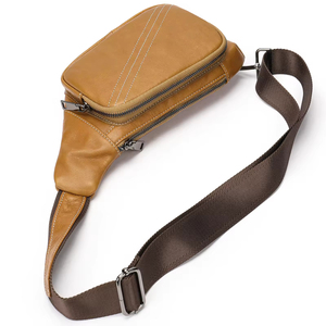 Bolso Bandolera de Cuero Genuino Personalizado para Hombre, Moderno, Deportivo, para Viajes, con Logotipo Personalizado - Product Image 1