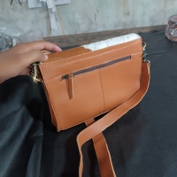 Sac bandoulière en cuir véritable style bohème vintage avec deux sangles, qualité supérieure, fermeture éclair, prix de gros