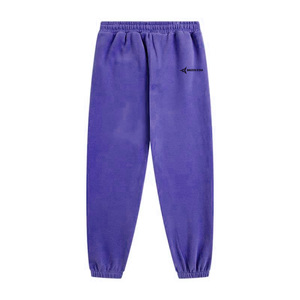 Men's Blue Woolen Polyester/Cotton Lightweight Eco-friendly Sporty Windproof Sweatpants Elastic Waist Casual Joggers Pockets - Product Image 3