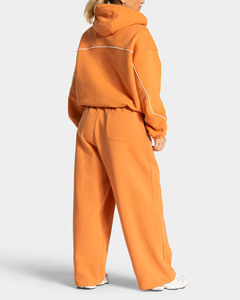 Ensemble de survêtement décontracté en molleton premium pour femme, sweat-shirt oversize et pantalon de jogging en coton, coupe ample, pour l'hiver, couleur unie, 2 pièces - Product Image 2