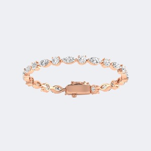Bracelet en argent sterling 925 luxueux avec diamants de laboratoire multi-formes pour femme, élégant bracelet de mariage certifié IGI 9,24 carats au total - Product Image 2