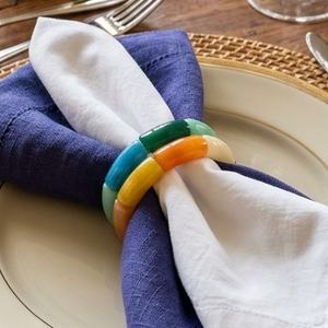 Decorative Luxury Resin Napkin Ring Spiral Loop Design Eco-Friendly Stylish Blue <b>Table</b> Accessory for Wedding Dining Festive - Product Image 2