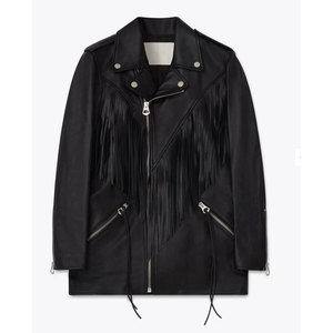 Chaqueta de Cuero de Cordero 100% de Alta Calidad para Mujer, Cierre Asimétrico, Logotipo Personalizado, Servicio OEM - Product Image 1