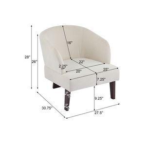 Sillón Moderno de Estilo Mid-Century para Sala de Estar, Dormitorio y Oficina, Respaldo Redondo, Patas de Madera, Sillón Suave - Product Image 6