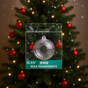 Palla Trasparente ILAN 6cm, Ornamento Chiaro per Decorazioni Natalizie - Product Image 3
