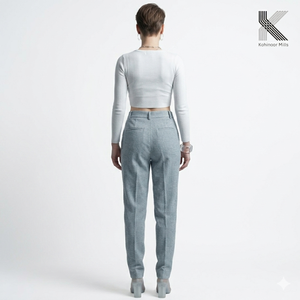 Pantalones de Mujer Ajustados, de Algodón y Elastano, Tipo Dobby, Elásticos, para Oficina, OEM, ODM - Product Image 4