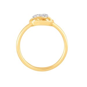 Anillo de oro amarillo de 14 quilates al por mayor con diamantes en forma de hoja, anillo de promesa floral delicado con diamantes redondos de talla brillante, anillo de diamantes auténticos para mujer - Product Image 2