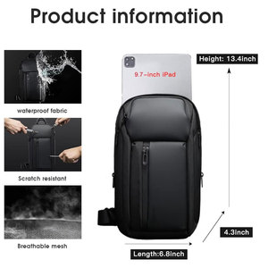 Factory Price Custom Logo New Men Crossbody Sling Bag Men Outdoor Zipper Style Multi Purpose Sling Bag - Product Image 2