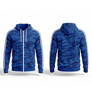 Sudadera con capucha de estilo urbano con cremallera completa, logotipo impreso personalizado, fabricante de ropa casual, chaqueta con capucha para entrenamiento deportivo para hombres, mujeres y jóvenes - Product Image 1