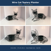 WB Inc. Pot de fleurs rustique en fil de fer tressé à la main, revêtu de poudre, écologique et durable, pour plantes topiaires, fleurs artificielles, maison et jardin