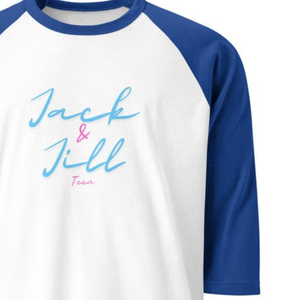 T-shirt d'été pour femmes Jack and Jill à manches raglan, logo imprimé, bleu marine uni, coupe classique, vente en gros - Product Image 6