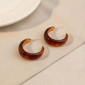 Pendientes de Resina con Acabado Brillante en Forma Redonda, Regalos y Artesanías, Pendientes de Resina Hechos a Mano, Joyería de Moda - Product Image 5