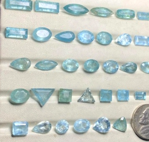 Aigue-marine naturelle bleu ciel de haute qualité, polie et facettée, pierre précieuse en vrac, prix de gros, pierre taillée en vrac, certifiée par une tierce partie - Product Image 2