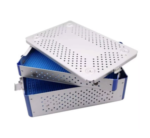 Plateau de stérilisation en alliage d'aluminium avec tapis en silicone, boîte de rangement pour instruments chirurgicaux orthopédiques, étui de stérilisation en autoclave CE - Product Image 6