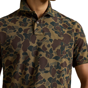 เสื้อเชิ้ตตาข่ายลายพรางสำหรับผู้ชาย OEM ODM แบรนด์ส่วนตัว ปักลาย Big Bony โลโก้สั่งทำ ระบายอากาศได้ดี ถักทอ แขนสั้น สไตล์ลำลอง คลาสสิก - Product Image 5