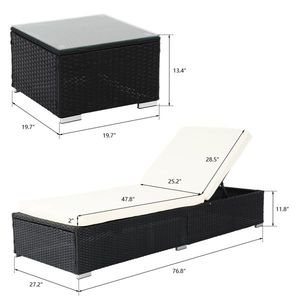 เตียงอาบแดดแบบแบนพร้อมโต๊ะน้ำชาในตัว - Product Image 6