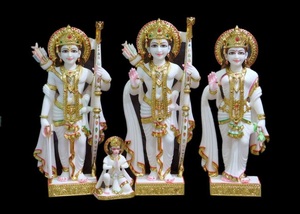Sculpture religieuse artisanale en marbre Ram Darbar, durable, avec un design traditionnel pour une utilisation à la maison - Product Image 4