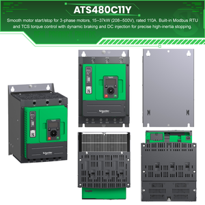 Schneider ats480c11y Thương hiệu Mới ban đầu softstart ats480 ba giai đoạn kỹ thuật số <span class=keywords><strong>AC</strong></span> Khởi động mềm ats480c11y với bảo vệ động cơ - Product Image 2