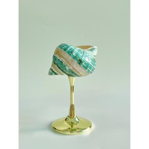 Highest quality customizable metal & sea shell wine glass elegant design complements modern and classic <b>table</b> decor - Product Image 4