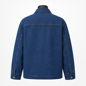 Nouvelle veste de travail en jean bleu foncé pour homme, sur mesure, style décontracté, en coton, streetwear, fabricant OEM ODM - Product Image 2