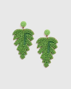 Pendientes Hechos a Mano con Cuentas de Semilla, Bordado de Poliéster y Pedrería, Ligeros, con Forma de Flor, para Novias, Bodas, Fiestas, Accesorios de Moda - Product Image 1
