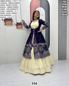 Vestido Anarkali Bandhani Noorjahan Elegante, Largo hasta el Suelo, Bordado, en Tela Simar, con Capas, para Bodas Indias/Pakistaníes, Fiestas y Diwali - Product Image 1