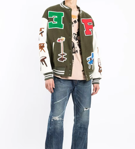 Vente en gros de grande taille OEM veste universitaire en laine 100% personnalisée pour hommes veste universitaire de baseball pour hommes à vendre respirant - Product Image 3