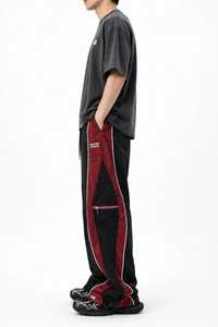 Pantalones Deportivos Negros para Hombre con Franja Lateral Blanca, Cintura Elástica con Cordón, Casuales, Transpirables, Ligeros, de Poliéster - Product Image 3
