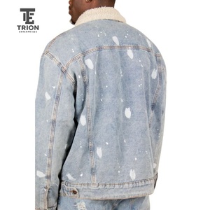 Men's Custom Custom Men's Waterproof Leather <b>Jacket</b> With Unique Design Washed <b>Sequins</b> Fashion Customized OEM Service - Product Image 3