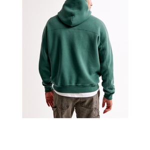 Sweat à capuche personnalisé en coton 100% épais, effet vieilli, avec poche, délavage acide, style vintage, 500 g/m², tricot uni, prix de gros - Product Image 2
