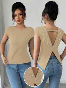 Haut basique à manches courtes et bords sans couture. - Product Image 3