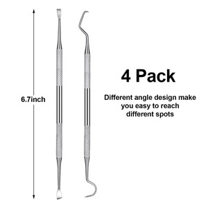 Lot de 4 cure-dents dentaires pour le nettoyage des dents, instruments de restauration dentaire plats en plastique, bleu titane - Product Image 4