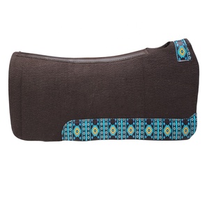 Tapis de selle Western haut de gamme en feutre avec fond imprimé, dos renforcé en cuir, confortable et absorbant les chocs - Product Image 4