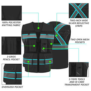 Chaleco de Seguridad de Alta Visibilidad con Logotipo Personalizado, Ropa de Trabajo Nocturna para Exteriores, Chaleco de Seguridad Reflectante con Reflector y Logotipo - Product Image 4