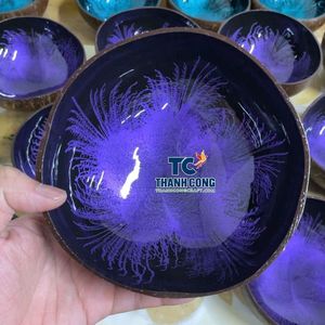 ชามมะพร้าวเคลือบเงา Ocean Breath ลายสีน้ำเงินแบบนามธรรม ดีไซน์หรูหราสำหรับรีสอร์ท - Product Image 1