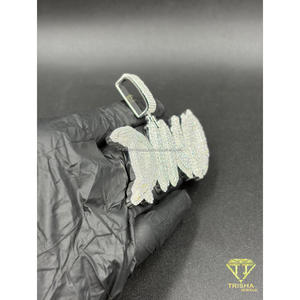Lab Grown Diamond Script <b>Name</b> Pendant Iced Out Hip Hop <b>Necklace</b> <b>Custom</b> Letter Bling Jewelry Gift - Product Image 6