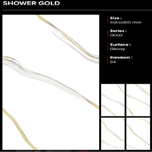 Baldosas de Porcelana Dorada Brillante de Lujo Premium Más Demandadas, 600x1200mm, Antideslizantes, CLAYTON CERAMIC, Hechas en Gujarat, India - Product Image 1