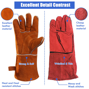 Guantes Resistentes de Cuero Vacuno con Pantalla Táctil, Cómodos para Trabajo al Aire Libre, Jardinería y Soldadura - Product Image 4