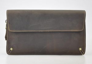 Brown Leather Clutch <b>Wallet</b> with <b>Zip</b> Around Closure and Adjustable Strap - Product Image 6
