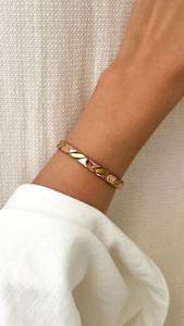 Belladec Women's Tri Color Twisted Red Copper <b>Bracelet</b> Handmade Open Cuff Elegant <b>Healing</b> Fashion Jewelry Unique Premium Quality - Product Image 2