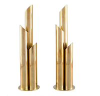 Juego de Dos Jarrones Decorativos de Mesa con Acabado Plateado Brillante, Jarrón Metálico para Decoración del Hogar, Jarrón para Flores, Decoración para Bodas y Fiestas