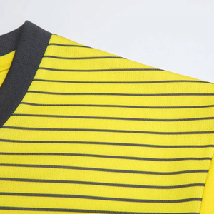 Yellow Printed Soccer Jersey Set Breathable <b>Polyester</b> Football Uniform Athletic Shirt <b>Shorts</b> Crew Neck Teamwear Summer Front - Product Image 5