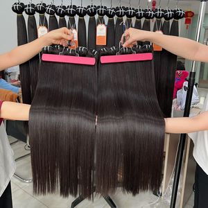มัดผมตรงสีดำ2024ยังไม่ผ่านการแปรรูปผมมนุษย์100% กระดูกผมตรง12A - Product Image 3