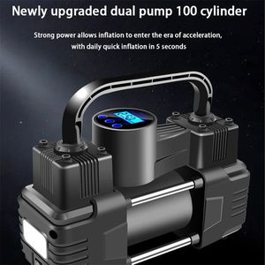 เครื่องอัดอากาศรถยนต์แบบพกพา-150 PSI เครื่องวัดความดันแบบดิจิตอลที่สูบลมยางไฟ LED สำหรับรถยนต์รถจักรยานไฮบริดไฟฟ้า - Product Image 4