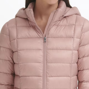 Women Packable Hooded Puffer Jacket Lightweight Quilted Down Jacket Slim Fit <b>Travel</b> Puffer <b>Coat</b> OEM Custom Pink - Product Image 6