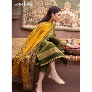 Colección de Verano Asim Jofa, Conjunto Premium de 3 Piezas con Dupatta, Pantalón de Cambray Teñido, Vestidos Salwar Kameez Pakistaníes e Indios - Product Image 1