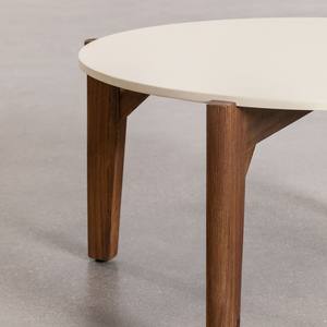 Table basse de jardin ronde Vandana Hexa Vista en ciment et bois d'acacia Xajul - Product Image 3