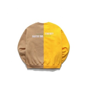 High Quality Homme Apparel Vendor Geansai Customized Pullover Genser Top Quality Troja Embroided Color Block Crewneck Sweatshirt - Product Image 2